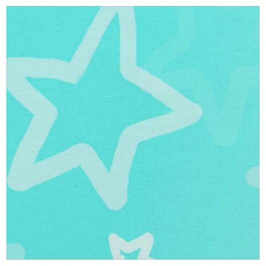 Turquoise Swirls Cotton Fabric Stof (Close Up)