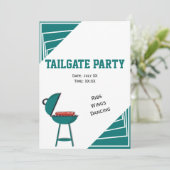Turquoise Tailgate Ribs Wings Dansparty Kaart (Staand voorkant)