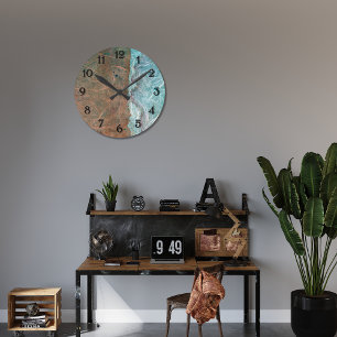 Turquoise Tan  Wallpaper Abstract Ronde Klok