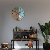 Turquoise Tan  Wallpaper Abstract Ronde Klok