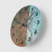 Turquoise Tan  Wallpaper Abstract Ronde Klok (Hoek)