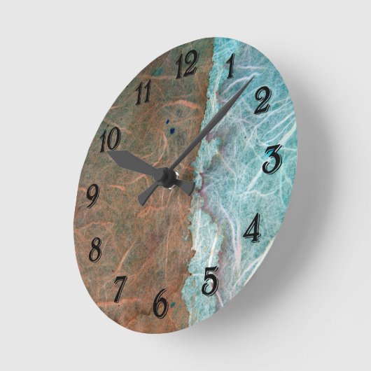 Turquoise Tan  Wallpaper Abstract Ronde Klok (Hoek)