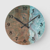 Turquoise Tan  Wallpaper Abstract Ronde Klok (Voorkant)