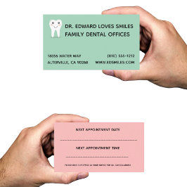 Turquoise Tandarts Visitekaartje - Tandartsen Kaar Afsprakenkaartje