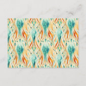 Turquoise Tangerine Abstract Jewel Bruiloft RSVP Informatiekaartje (Achterkant)