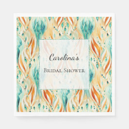 Turquoise Tangerine Abstract Jewel Vrijgezellenfee Servet