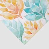 Turquoise Tangerine Abstracte Bloem Tissuepapier (Detail)