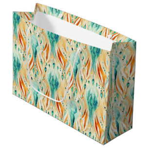 Turquoise Tangerine Abstracte Sieraad Groot Cadeauzakje