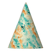 Turquoise Tangerine Animal Abstract Verjaardag Feesthoedjes (Links)