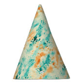 Turquoise Tangerine Animal Abstract Verjaardag Feesthoedjes (Rechts)