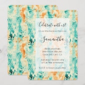 Turquoise Tangerine Animal Abstract Verjaardag Kaart (Voorkant / Achterkant)