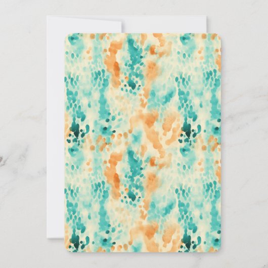 Turquoise Tangerine Animal Abstract Verjaardag Kaart (Achterkant)
