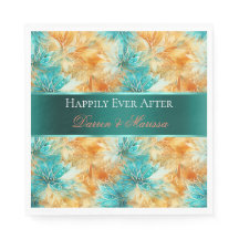 Turquoise Tangerine Bloemen Bruiloft