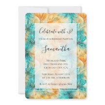 Turquoise Tangerine Bloemen Verjaardag