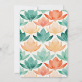 Turquoise Tangerine Chic Bloemen Bruiloft Kaart (Achterkant)