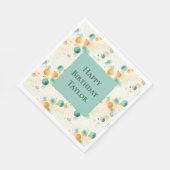 Turquoise tangerine cirkels servet (Hoek)