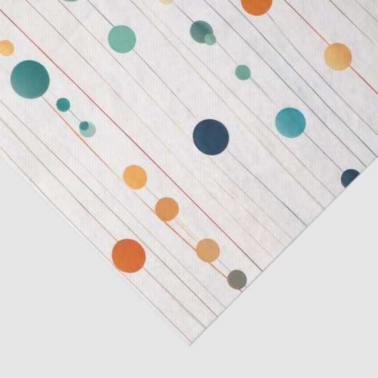 Turquoise tangerine cirkels tissuepapier (Detail)