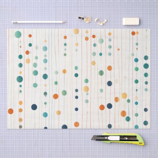 Turquoise tangerine cirkels tissuepapier (Craft)