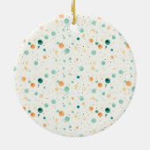 Turquoise tangerine grillige sterren keramisch ornament (Achterkant)