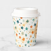 Turquoise tangerine sterren papieren bekers (Rechts)