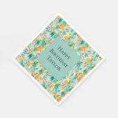 Turquoise Tangerine Zebra Abstract Servet (Hoek)