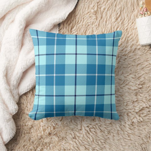 Turquoise Tartan Plaid Kussen (Deken)