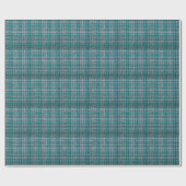 Turquoise tartan stof, gestructureerde achtergrond cadeaupapier (Vlak)