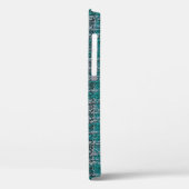 Turquoise tartan stof, gestructureerde achtergrond Case-Mate iPhone case (Achterkant / Links)