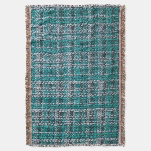 Turquoise tartan stof, gestructureerde achtergrond deken (Voorkant Verticaal)