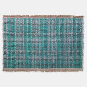 Turquoise tartan stof, gestructureerde achtergrond deken (Voorkant)