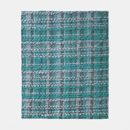 Turquoise tartan stof, gestructureerde achtergrond fleece deken (Voorkant)