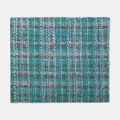 Turquoise tartan stof, gestructureerde achtergrond fleece deken (Voorkant (Horizontaal))