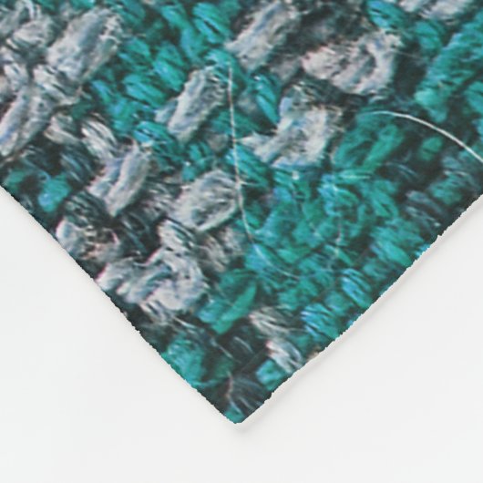 Turquoise tartan stof, gestructureerde achtergrond fleece deken (Hoek)