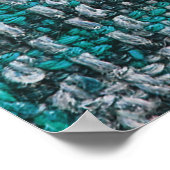 Turquoise tartan stof, gestructureerde achtergrond poster (Hoek)