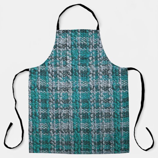 Turquoise tartan stof, gestructureerde achtergrond schort (Voorkant)