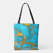Turquoise TAS Marble GOLD Glitter - Gepersonalisee (Achterkant)
