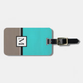 Turquoise Taupe Modern Bagagelabel (Voorkant horizontaal)