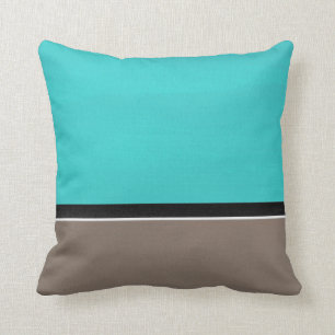 Turquoise Taupe Modern Kussen