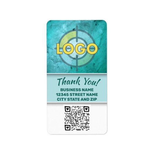 Turquoise Teacher Lab Research Logo QR-code Aangep Etiket (Voorkant)