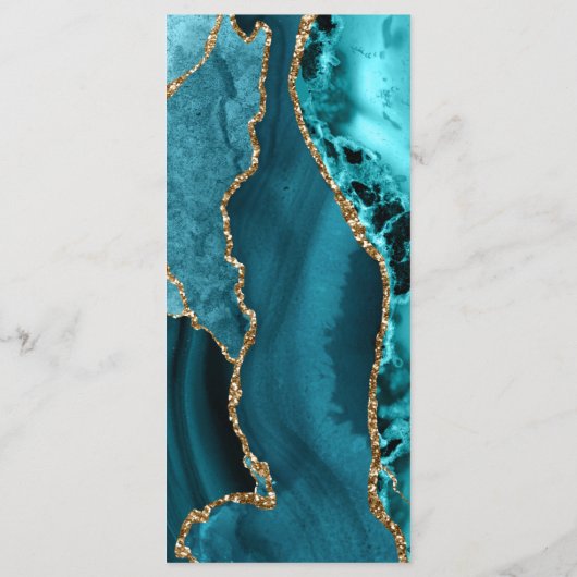 turquoise teal agate Menu (Achterkant)