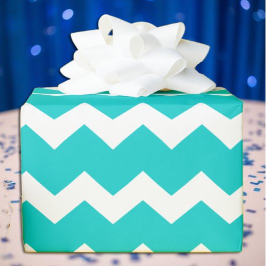 Turquoise Teal Chevron Cadeaupapier