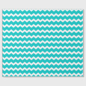 Turquoise Teal Chevron Cadeaupapier (Vlak)