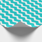 Turquoise Teal Chevron Cadeaupapier (Hoek)