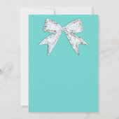 Turquoise Teal Diamant Glitters Boog Bruidsfeest Kaart (Achterkant)