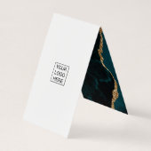 Turquoise - Teal en Goud Geode Agate Steen Visitekaartje (Achterkant)