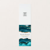 Turquoise - Teal en Goud Geode Agate Steen Visitekaartje (Buitenkant ongevouwen)