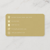 Turquoise - Teal en gouden agaat QR-code Visitekaartje (Achterkant)