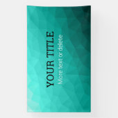Turquoise teal geometrisch gaas Driehoek eigen tek Spandoek (Verticaal)