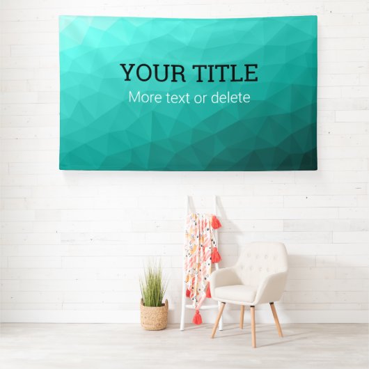 Turquoise teal geometrisch gaas Driehoek eigen tek Spandoek (Insitu)