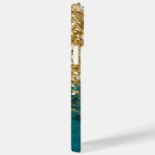 Turquoise Teal Glitterige Gouden Glam Gepersonalis Case-Mate iPhone Case (Achterkant / Rechts)